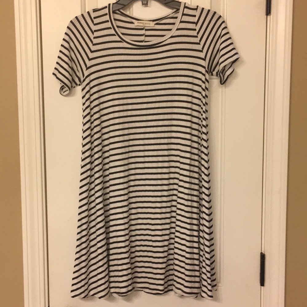 Boutique brand black/white striped dress
